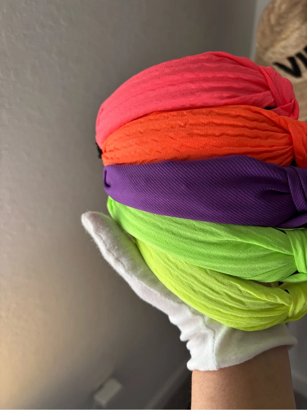 🌈✨ Neon Knot Headbands Set Bright Pink Orange Green Purple NWT Cute Fun
